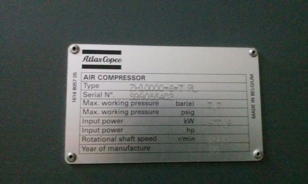 Kompresr Satlk Atlas Copco Kompresr Zh 10000-6-7 Pl