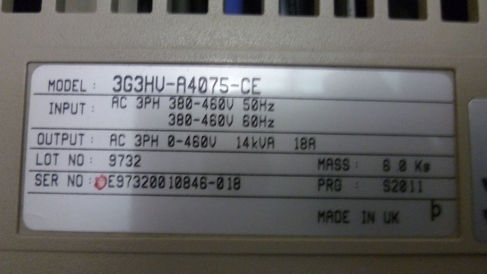 Dier Elektrik Malzemeleri Hz Kontrol Cihaz Satlk Omron Sysdrve 3G3Hv-A4075-Ce (14Kva-7.5Kw) Hz Ko