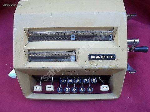 Daktilo Facit Hesap makinas Satlk Hesap makinesi -ok temiz alr vaziyete antika