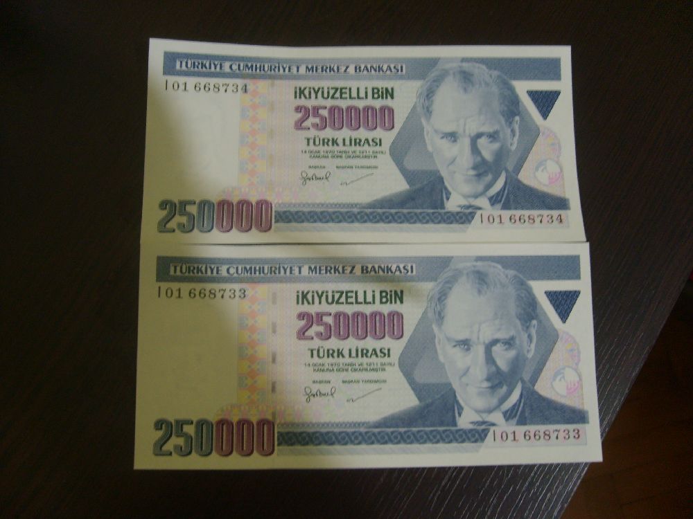 Paralar Trkiye Satlk ki Yz Bin Elli Trk Liras