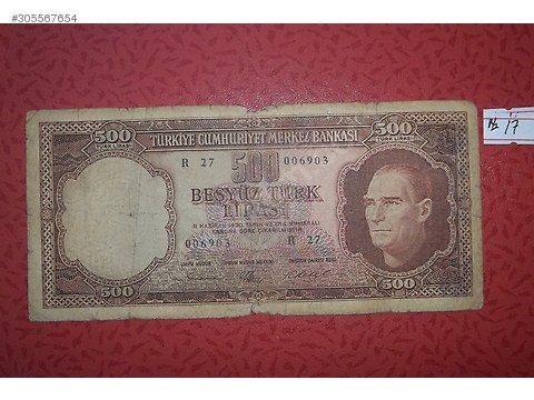 Paralar Trkiye cumhuriyet paralar Satlk Koleksiyonluk T.C. ilk 500 liralar ve mor 1000 li