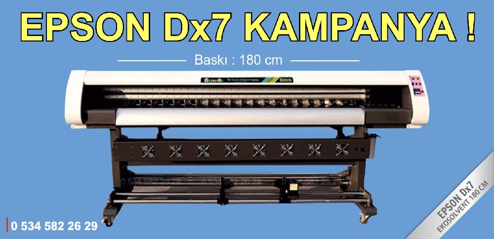 Dijital Bask Makinalari Olympos Ekosolvent Satlk Epson dx7 / Sfr Makine