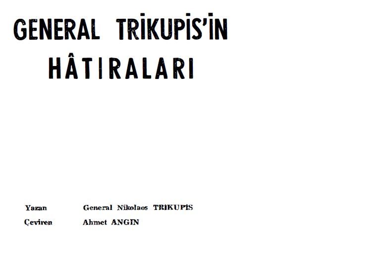 Tarih Kitaplar Satlk Yunan General Trikupis n Hatralar