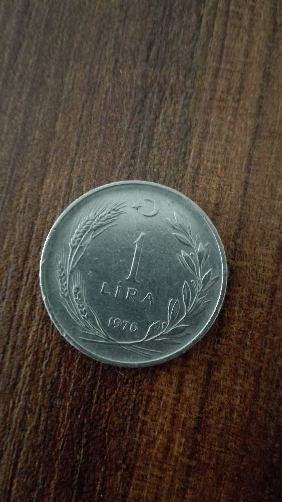 Paralar Trkiye 1 lira madeni para Satlk 1970 tarihli 1 lira