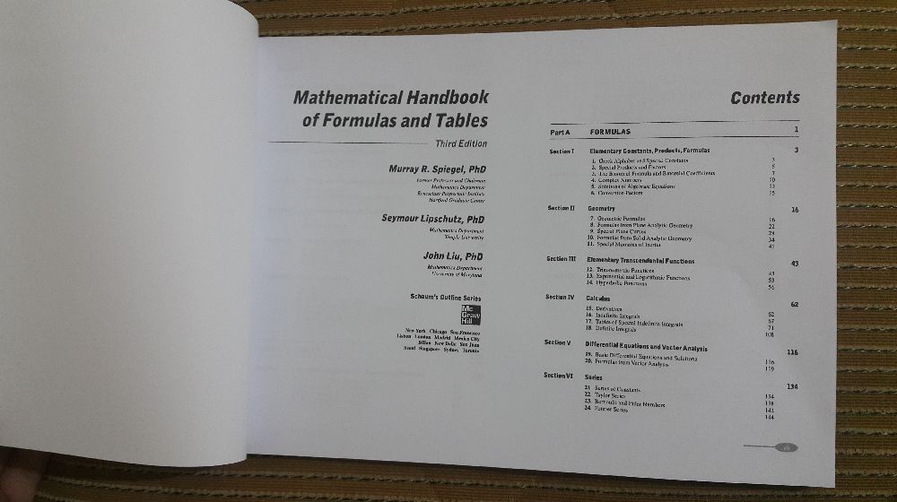 Matematik Kitaplar Satlk Mathematical Handbook of formulas and tables