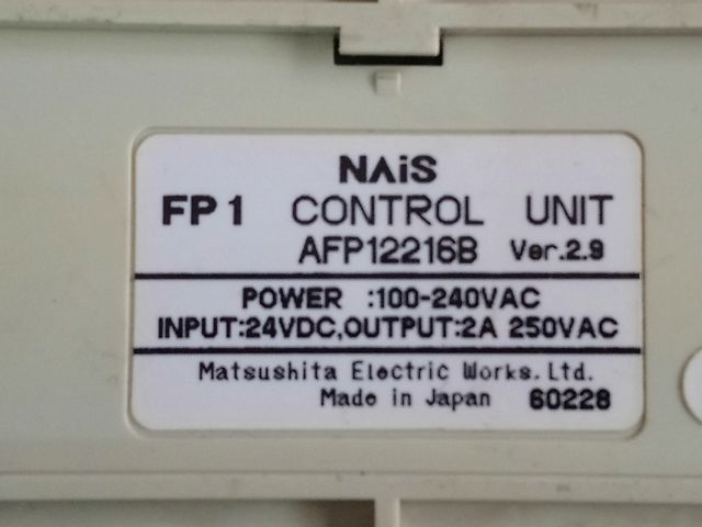 Dier Elektrik Malzemeleri Satlk Matsushita Nas Fp1-C24 Afp12246B Plc