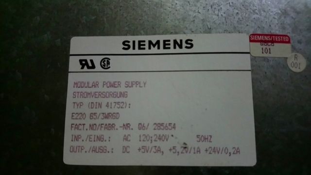 Dier Elektrik Malzemeleri Satlk Siemens Modular Power Supply E220 65/3Wrgd