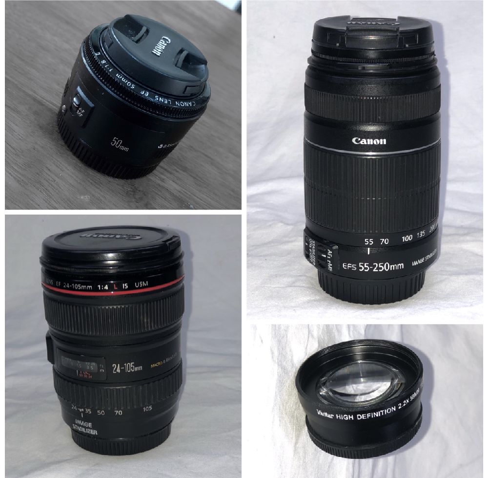 Digital Fotograf Makinalar Dslr Satlk Canon Eos 7D Body+4 Lens Full Set Halinde