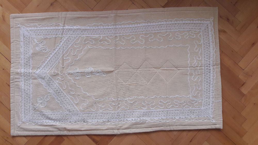 Ev Tekstili Satlk Sfr, Keten Beyaz Nakl Seccade 72*125 cm.