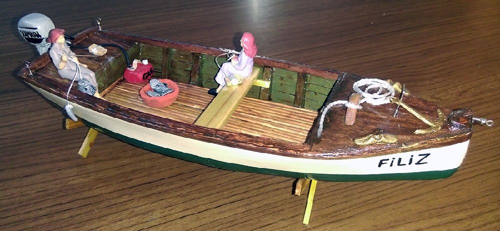 Gemi Maketleri Biblo Tekne Satlk El yapm Sandal - Filiz