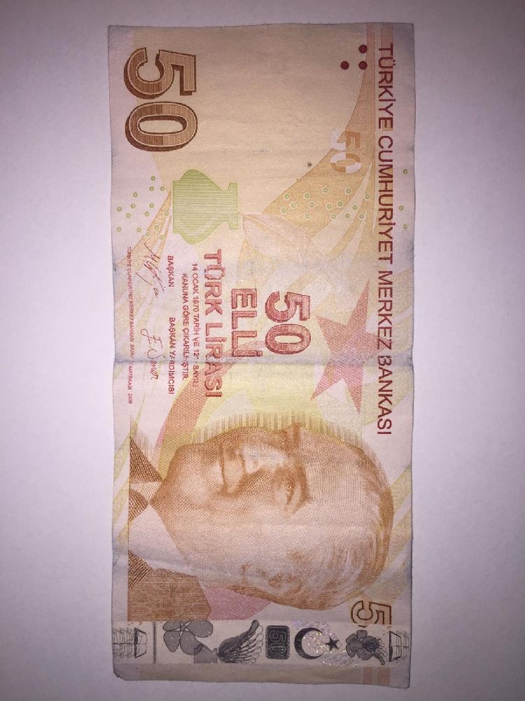 Paralar Trkiye Satlk Hatal Basm 50 Trk Liras