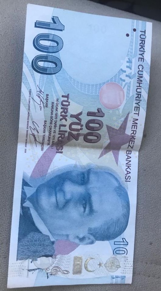 Paralar Trkiye Trk liras Satlk Tr'De Tek Hatal Basm 100 Tl