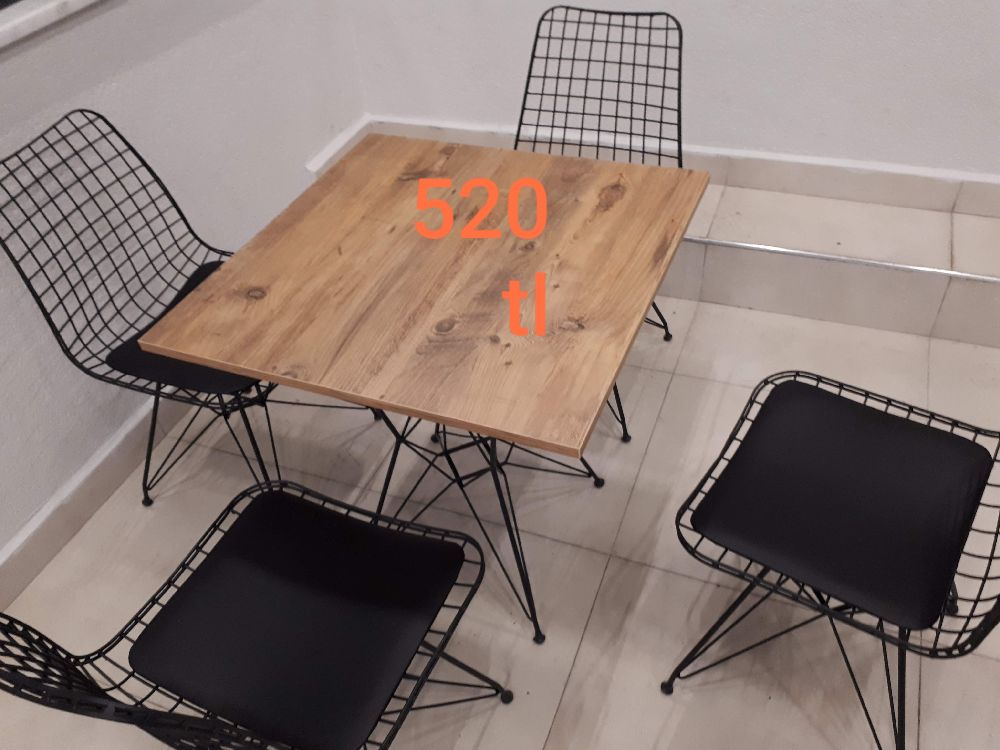 Masa ve Sandalyeler Metalsan Cafe masa sandalye Satlk Tel sandalye 0542 545 47 44