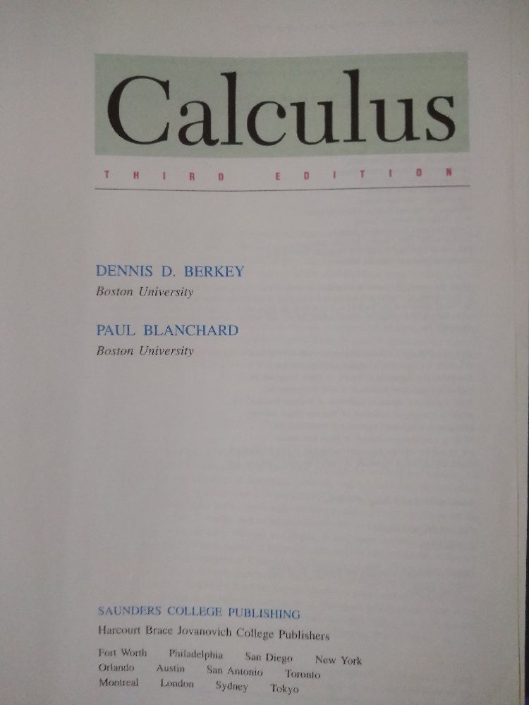 Yabanc Dil Kitaplar Satlk Calculus berkey blanchard