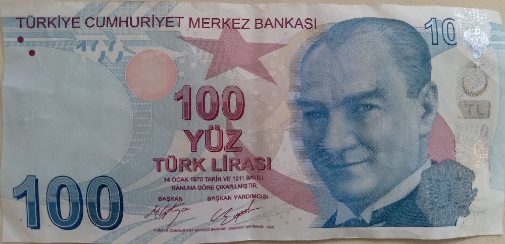Paralar Turkiye Satlk Hatali gercek basim  100 tl