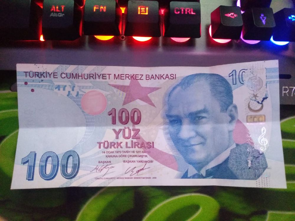 Paralar Trkiye Satlk Hatal Basm 100 Tl