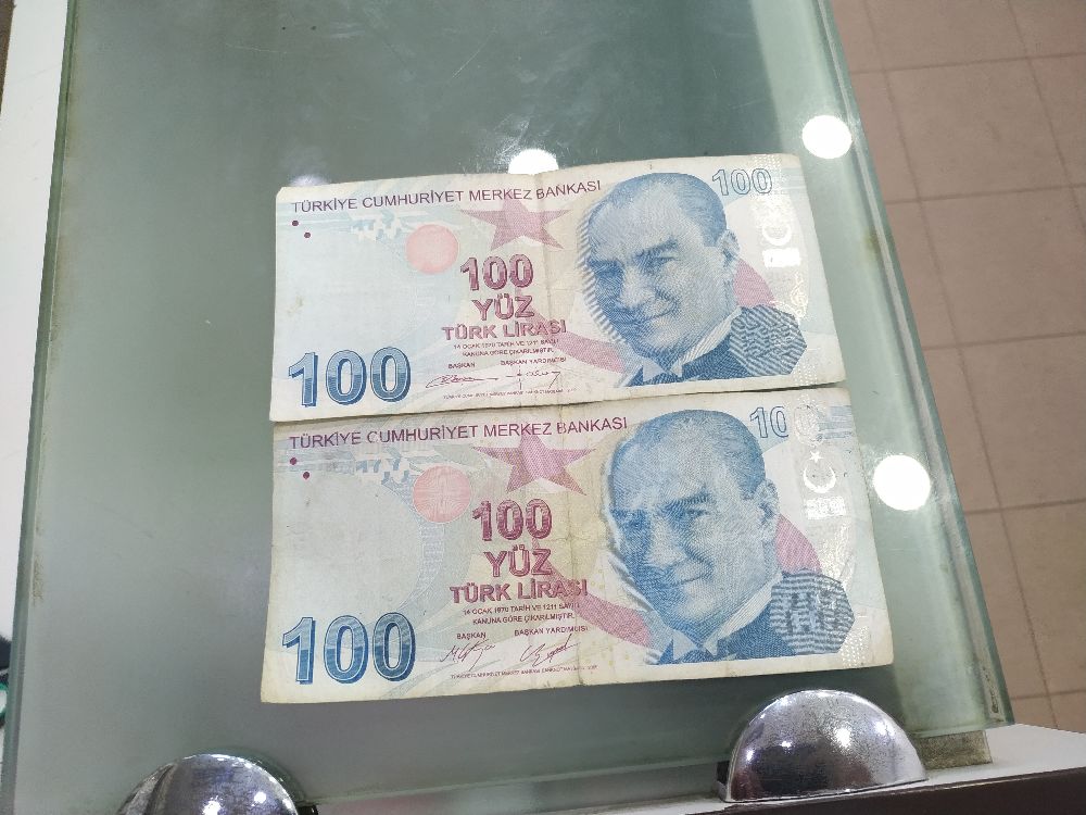Paralar Trkiye Hatal para basm 100 tl Satlk Hatal para basm