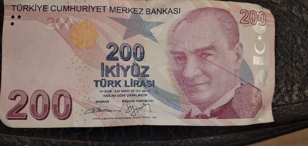 Paralar Turkiye Hatali basim para Satlk Hatali basim cizik 200 tl
