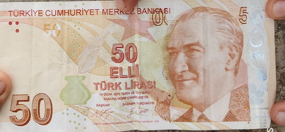 Paralar Trkiye 50 tl Satlk Hatal para