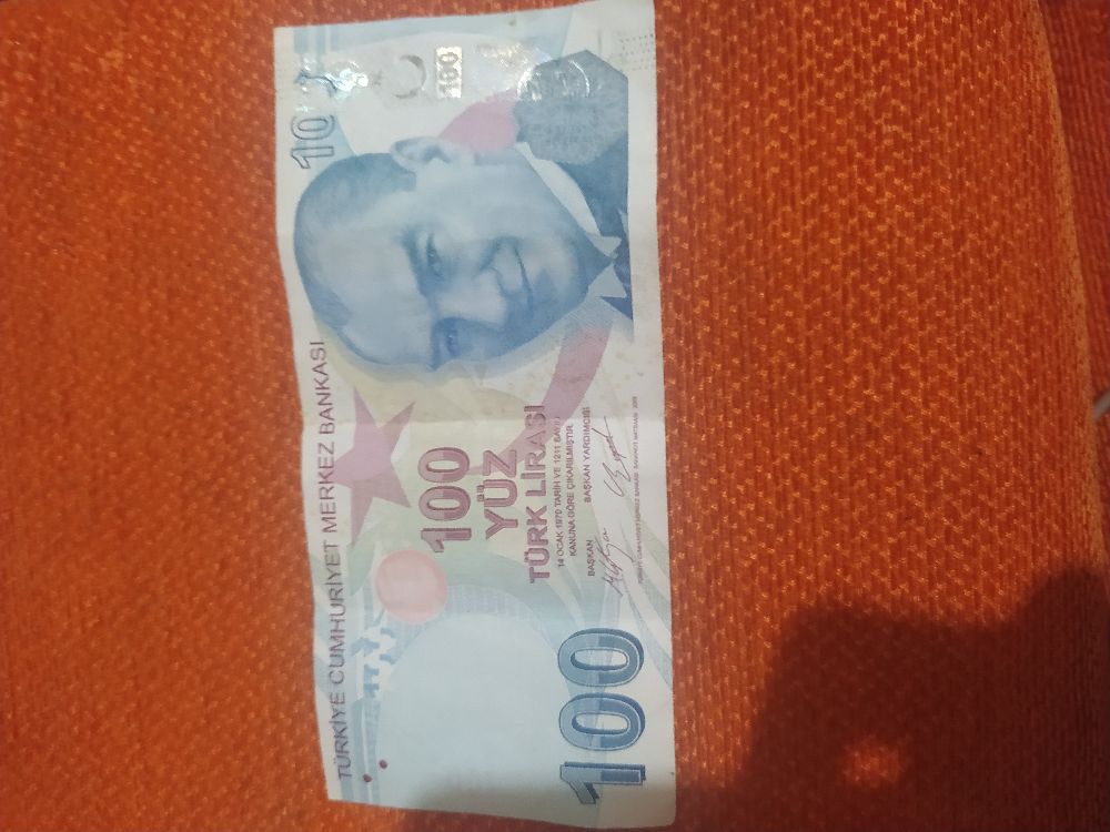 Paralar Trkiye Hatal bask 100 TL lik bankno Satlk Hatal Baslm 100 Tl Darphane