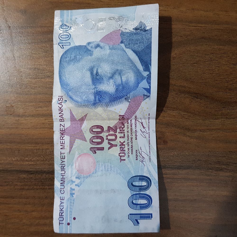 Paralar Trkiye Koleksiyon para Satlk Hatal basm 100 tl
