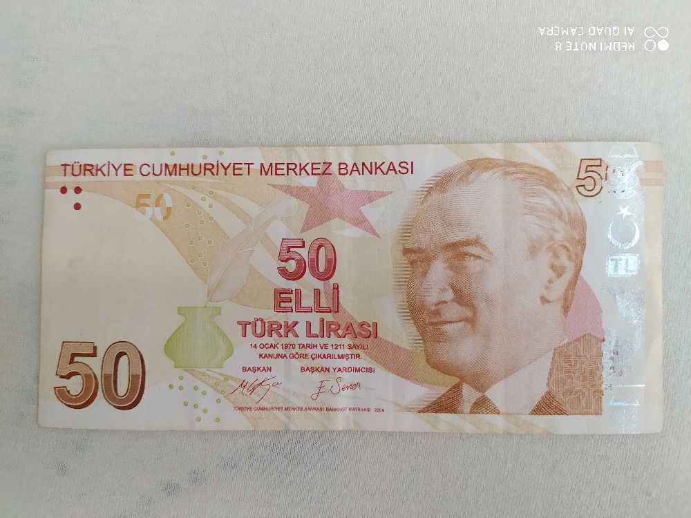 Paralar Trkiye Satlk Hatal basm 50₺