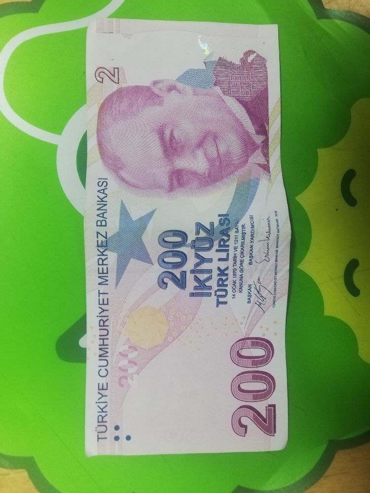 Paralar Trkiye Satlk Basm hatal 200 Tl