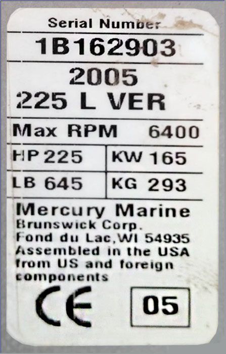 Deniz Motorlar Deniz Motoru Satlk 225 Hp - Mercury Verado - 4 Zamanl