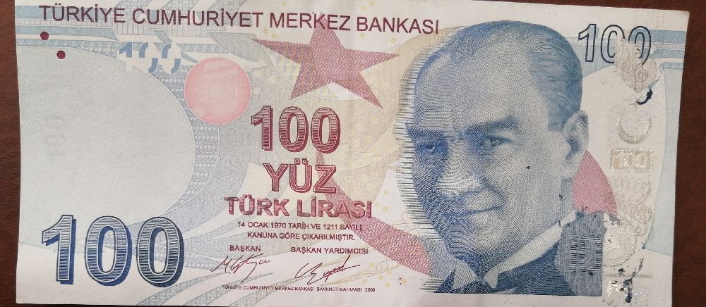 Paralar Trkiye Satlk Basm Hatas Ei Olmayan 100₺