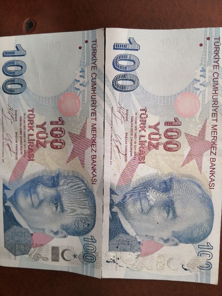 Paralar Trkiye Satlk Basm Hatas Ei Olmayan 100₺