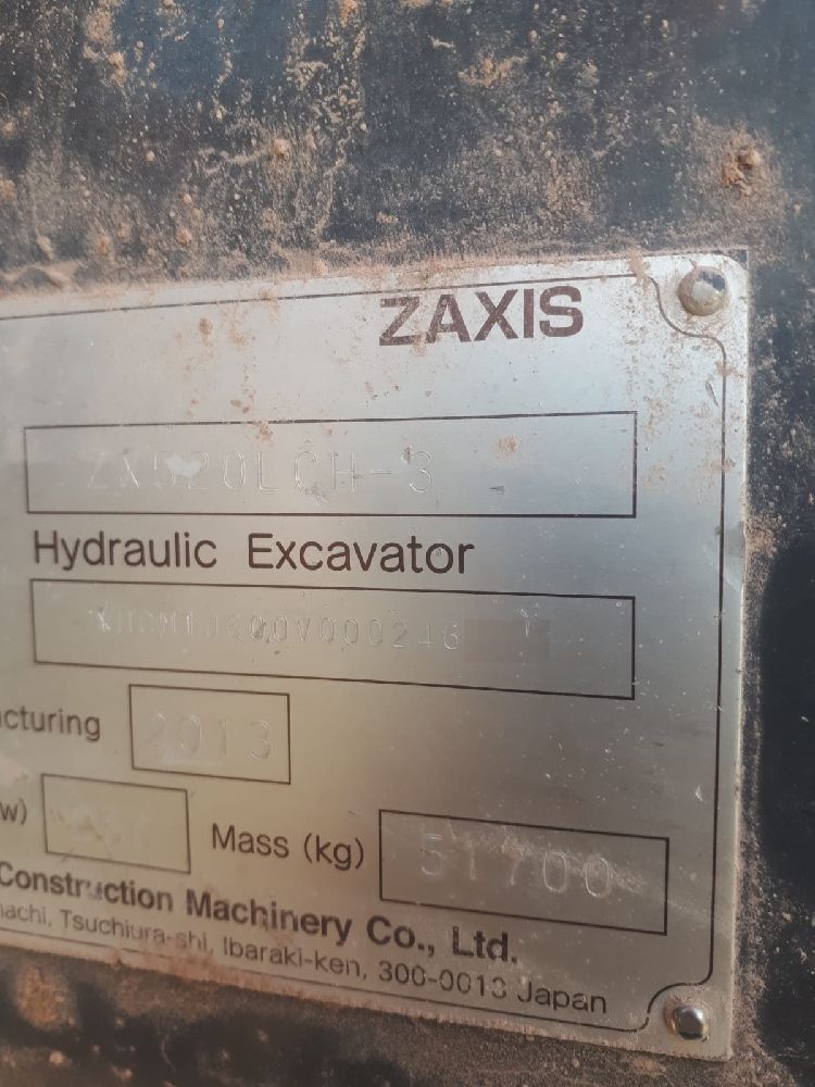 Ekskavatr Paletli Eskavator. Satlk 2013 Hitachi Zx 520 Lch-11.800 Saat Orjinal
