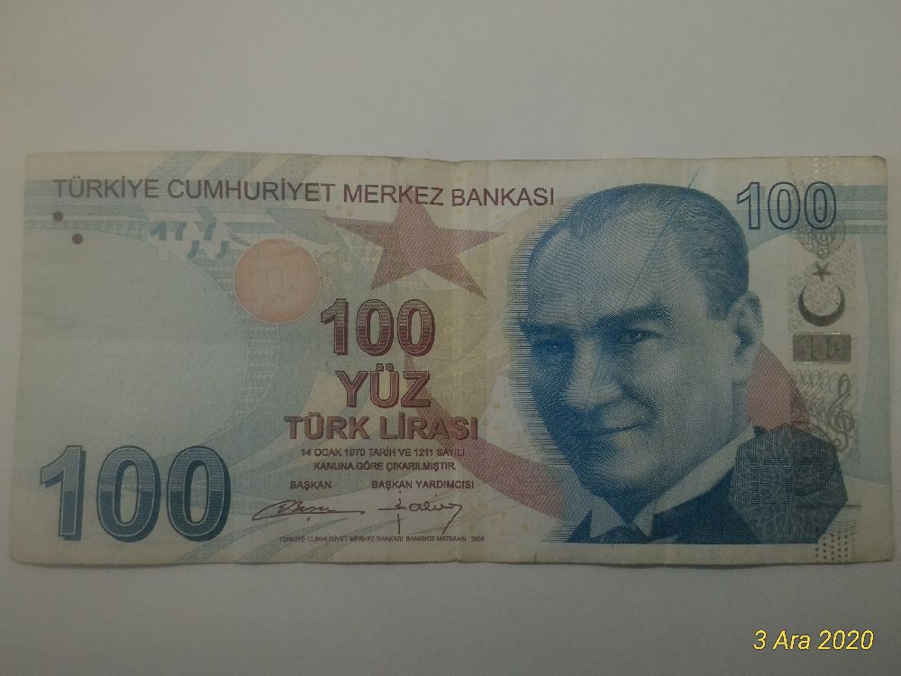 Paralar Trkiye 100 TL Satlk Hatal izik 100Tl