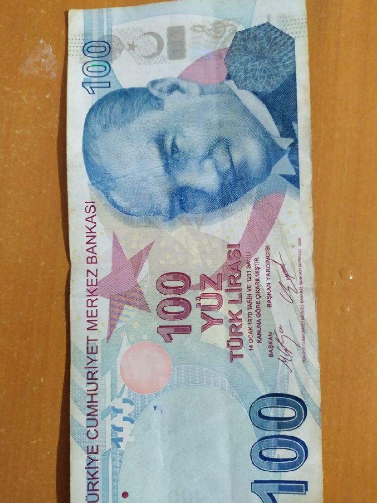 Paralar 100 TL banknot Satlk Basm hatal 100 tl