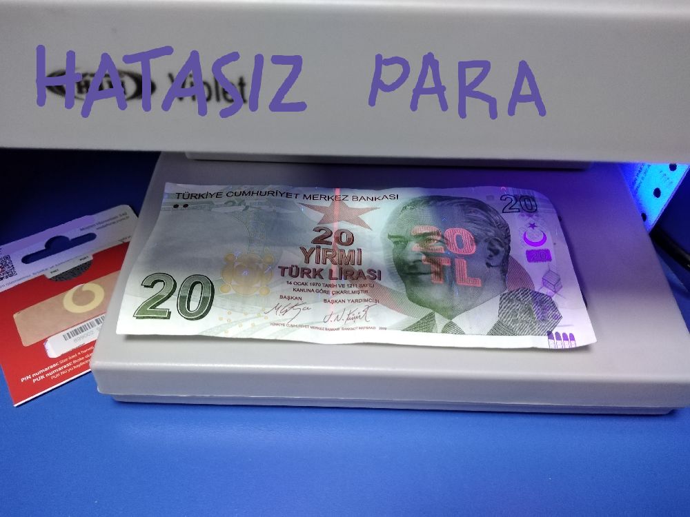 Paralar Trkiye Hatal para Satlk Uv nda grlen 20 tl hologram unutulan para