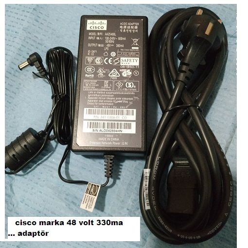 Dier Elektronik Eyalar Satlk Cisco marka 48 volt 330 ma adaptr.