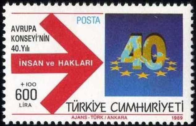 Pullar Satlk 1989 Damgasz Avrupa Konseyi'Nin 40. Yl Serisi