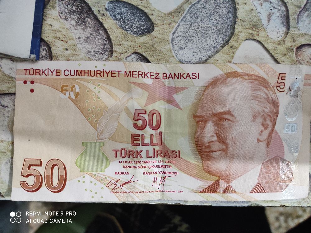 Paralar Satlk Hatal 50 Tl Banknot