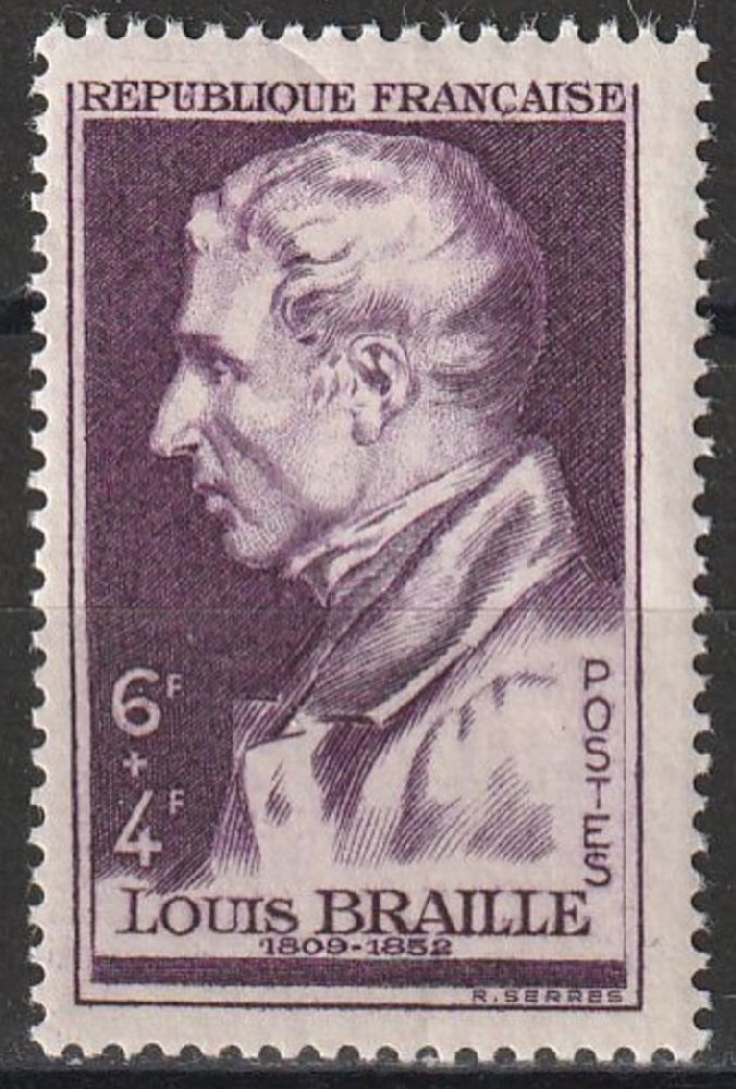 Pullar Satlk Fransa 1948 Damgasz Louis Braille Serisi