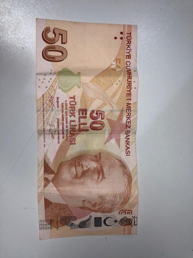Paralar Trkiye Hatal para nadir buunanan 50 Satlk Hatal basm 50 tl