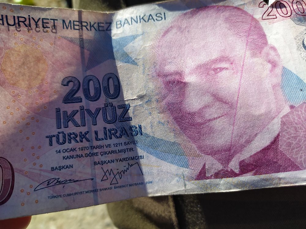 Paralar Trkiye Satlk Hatal basm 200 Tl