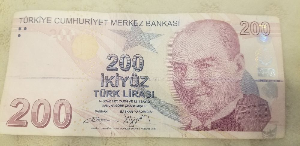 Paralar Trkiye Kat 200 Tl Satlk Hatal basm 200 Tl
