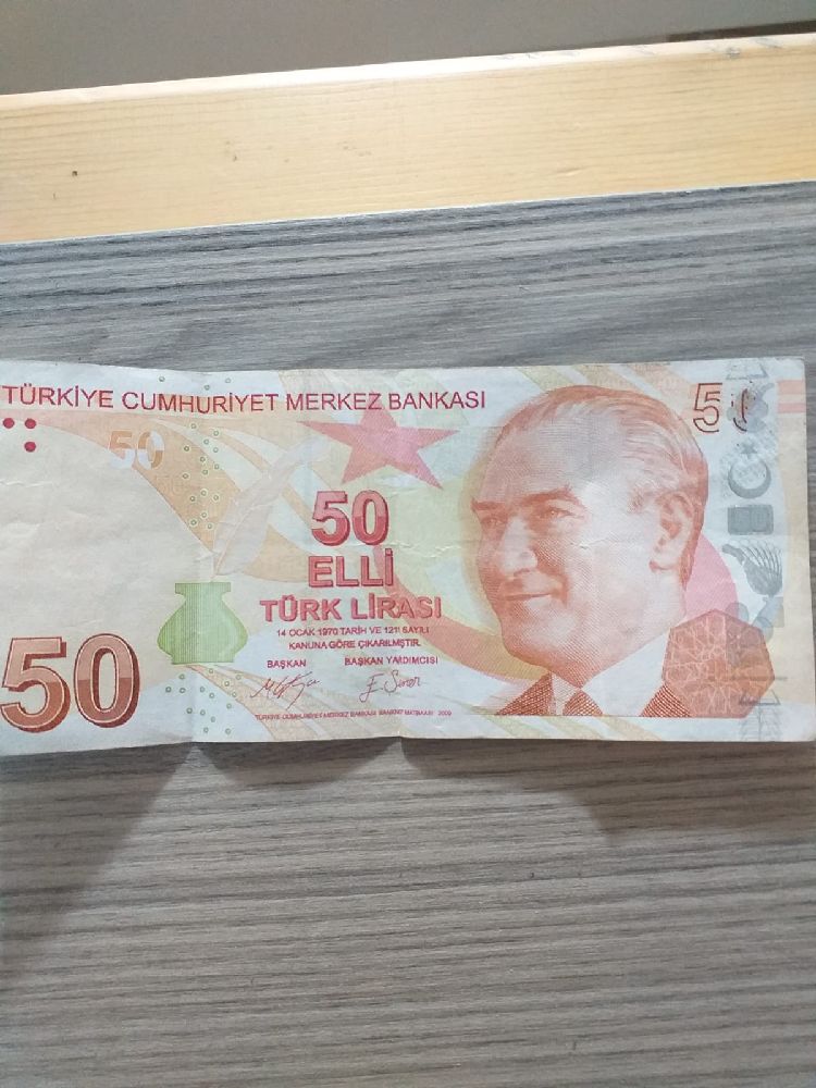 Paralar Trkiye Kagit para Satlk Basm hatali 50 tl