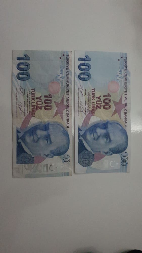Paralar Turkiye Hatal basm 100 tl Satlk Hatal basm 100tl