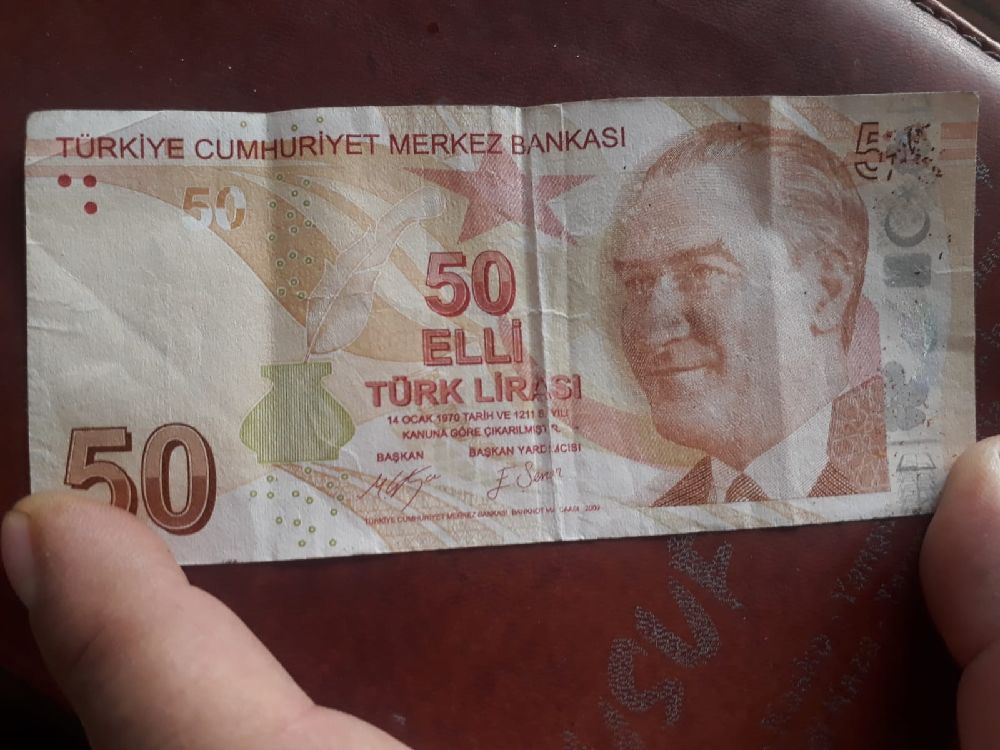 Paralar Trkiye 50 Trk Liras Satlk Bask Hatal Para 50 Tl