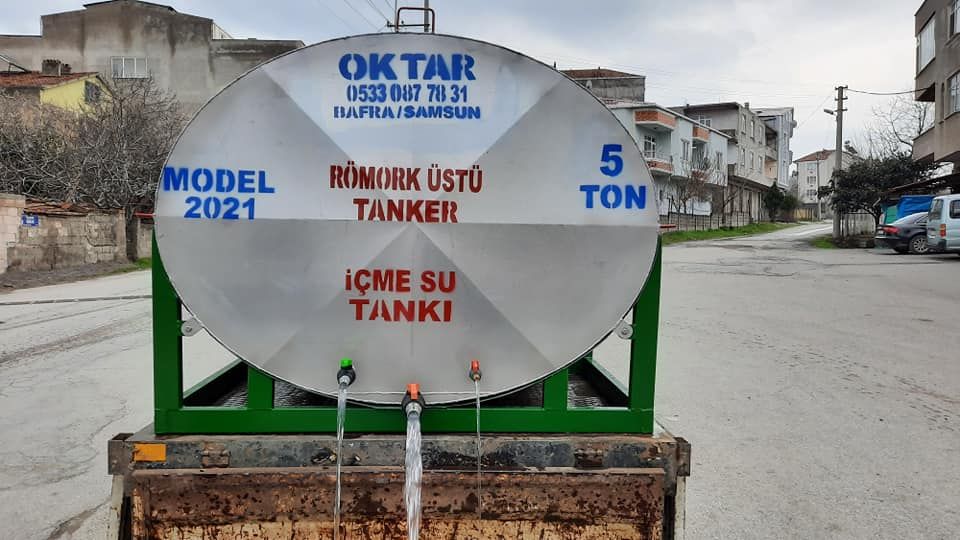 Sulama Makineleri Su Tank Oktar Rmork st Tanker Satlk Kamyonet Rmork Kasa st Su Tank Galvaniz 5 Ton