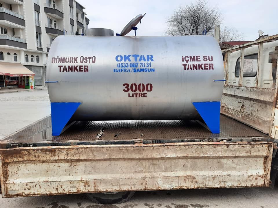 Sulama Makineleri Oktar Tanker Rmork st Tanker Satlk Kamyonet Rmork st Su Tank Galvaniz 3 Ton Oktar