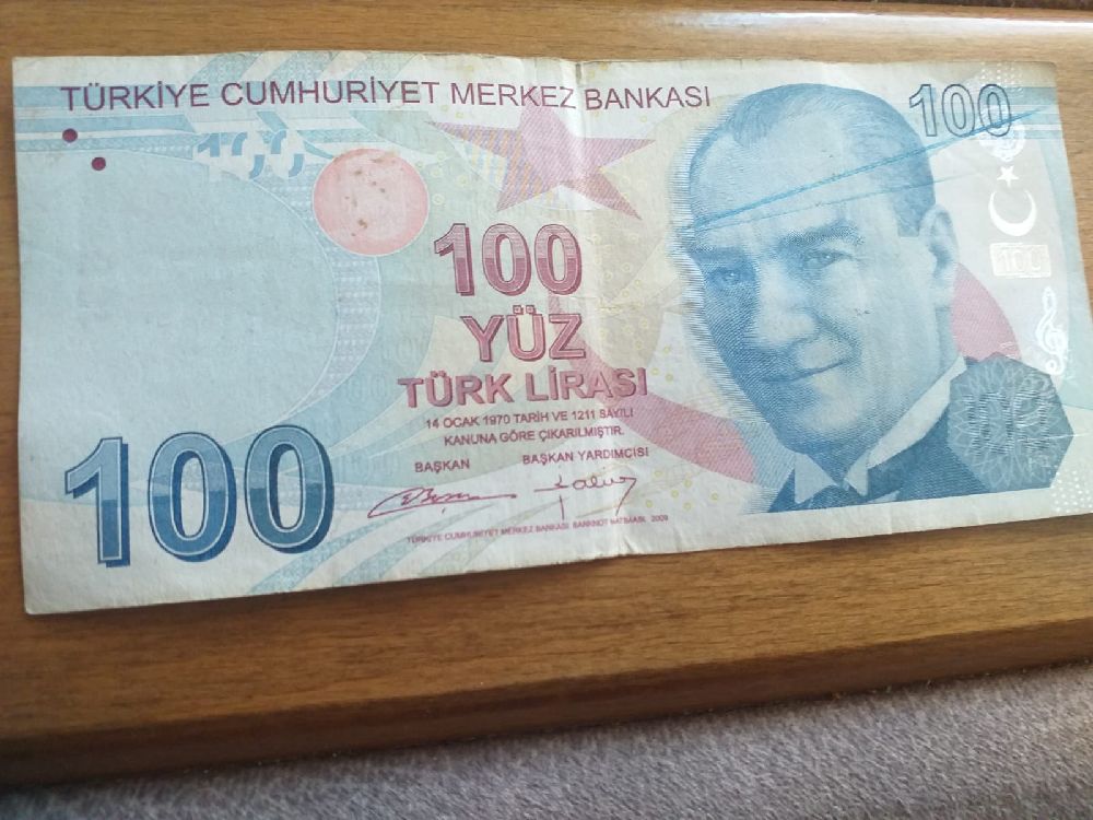 Paralar Trkiye 100 tl Satlk Basm hatas