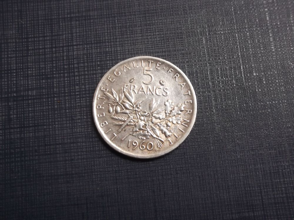 Paralar Satlk Fransa 1960 tarihli gm  5  frank  paras