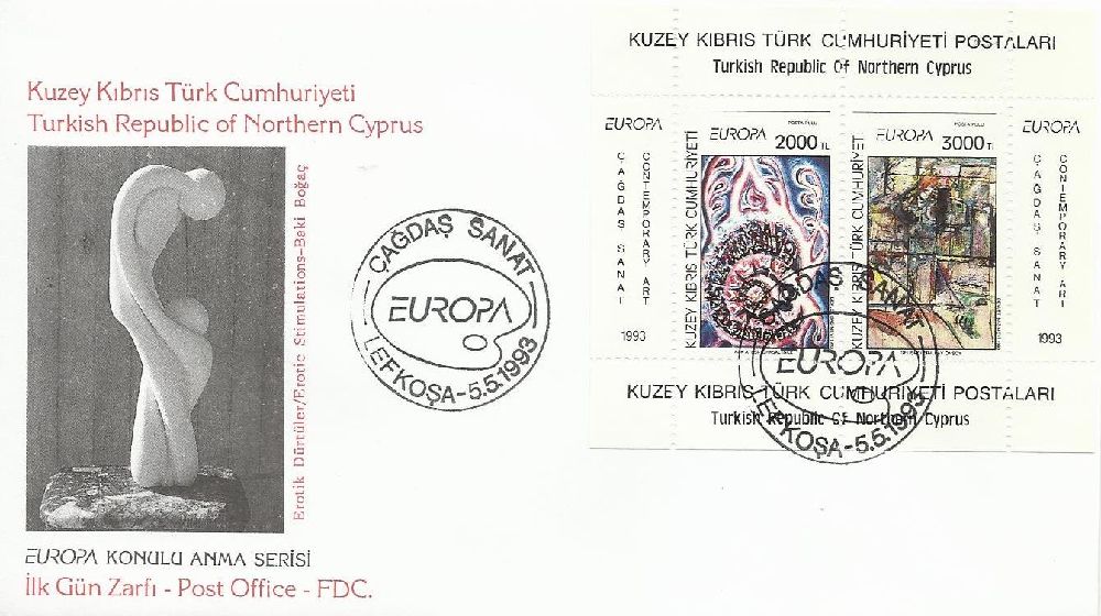 Pullar Satlk K.K.T.C. 1993 Avrupa Cept Fdc