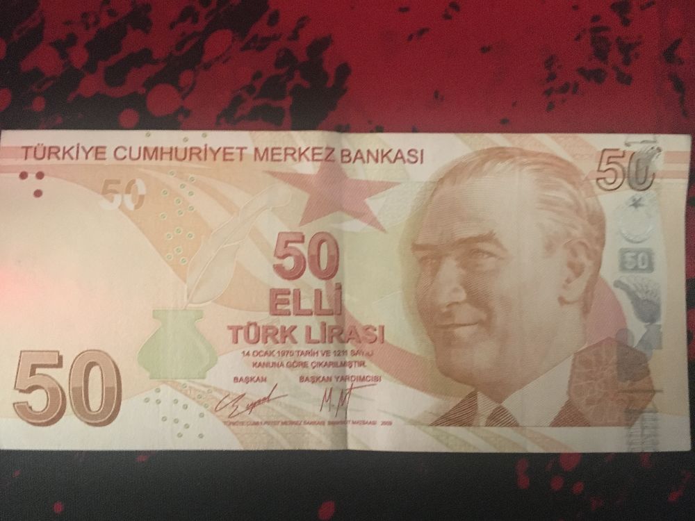 Paralar Trkiye Satlk Hatal basm 50 Tl